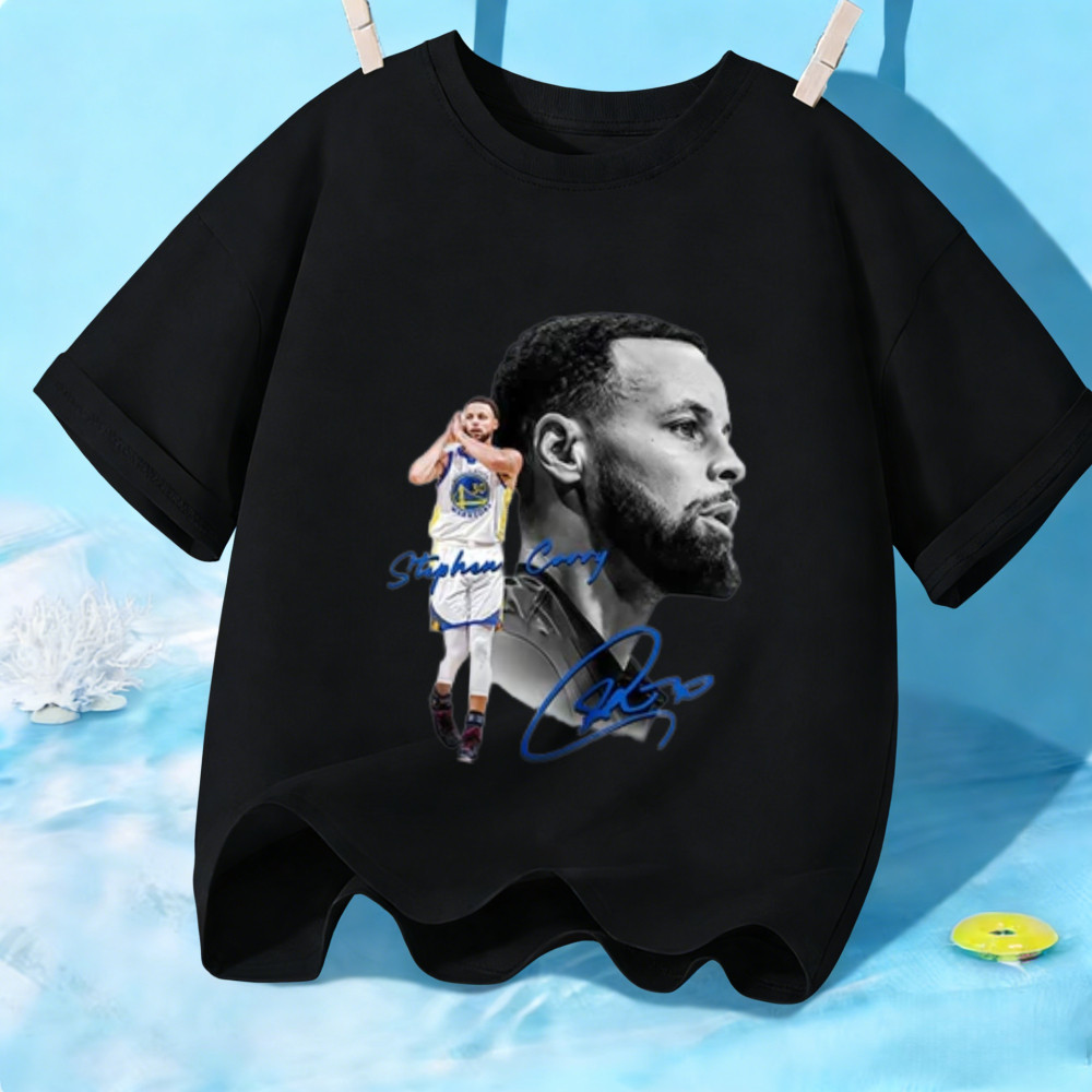 Stephen Curry Basketball Player Ready Stock เสื้อยืดเด็กผ้าฝ้าย 100% คอกลมแฟชั่น Tshirt