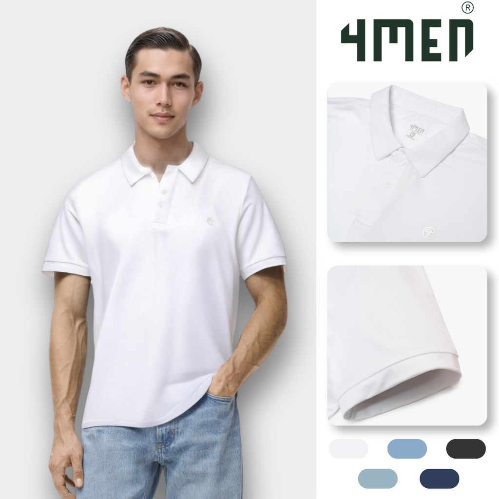 เสื้อโปโลกีฬาพิมพ์ลายโลโก้ 4M Round Regular Form PO171 นุ่ม ระบายอากาศได้ดี ยางยืด ดูดซับเหงื่อ ราคา