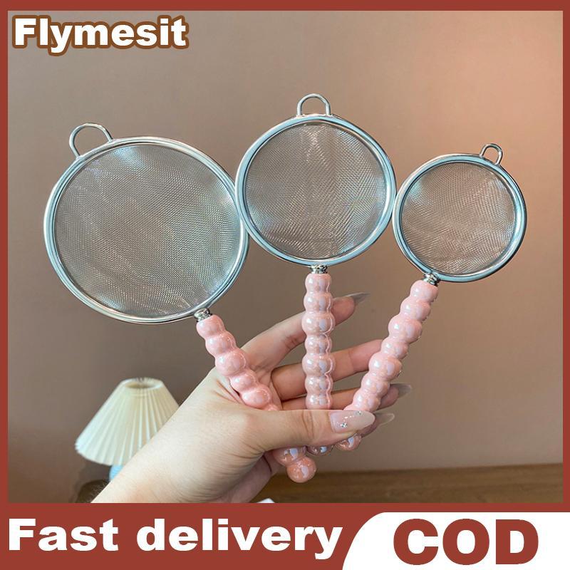 Flymesit ที่กรองชาเซรามิคมุกสแตนเลส Fine รั่วตาข่ายตะแกรงเครื่องเทศใบชากาแฟกรองกาน้ําชาอุปกรณ์เสริม EN