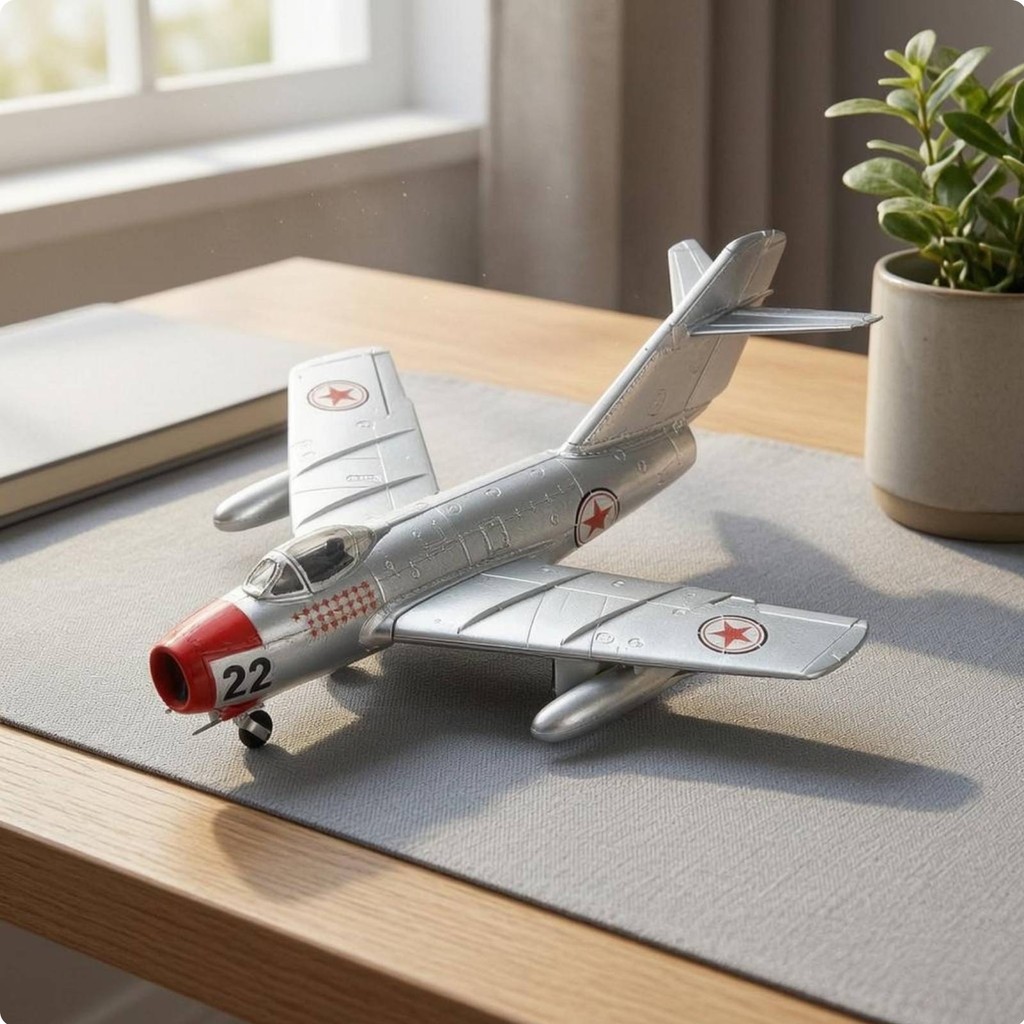 Red Nose MiG-15 Model Landing Gear Jet Fighter Model Underwing Tanks