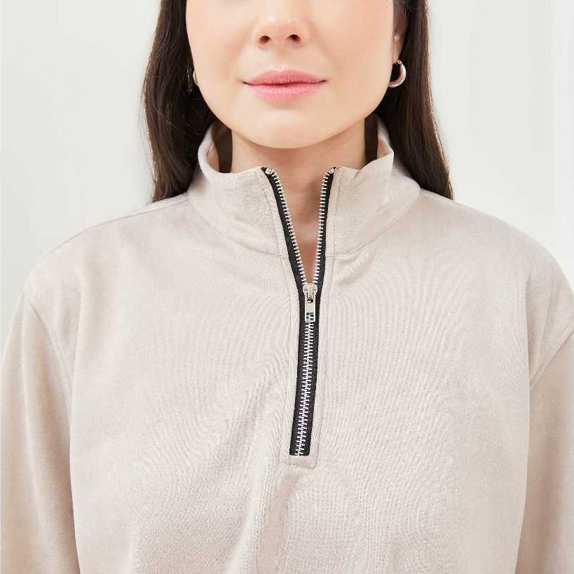 MATTHIEU MIGUEL - QUARTER ZIP SUEDE JACKET