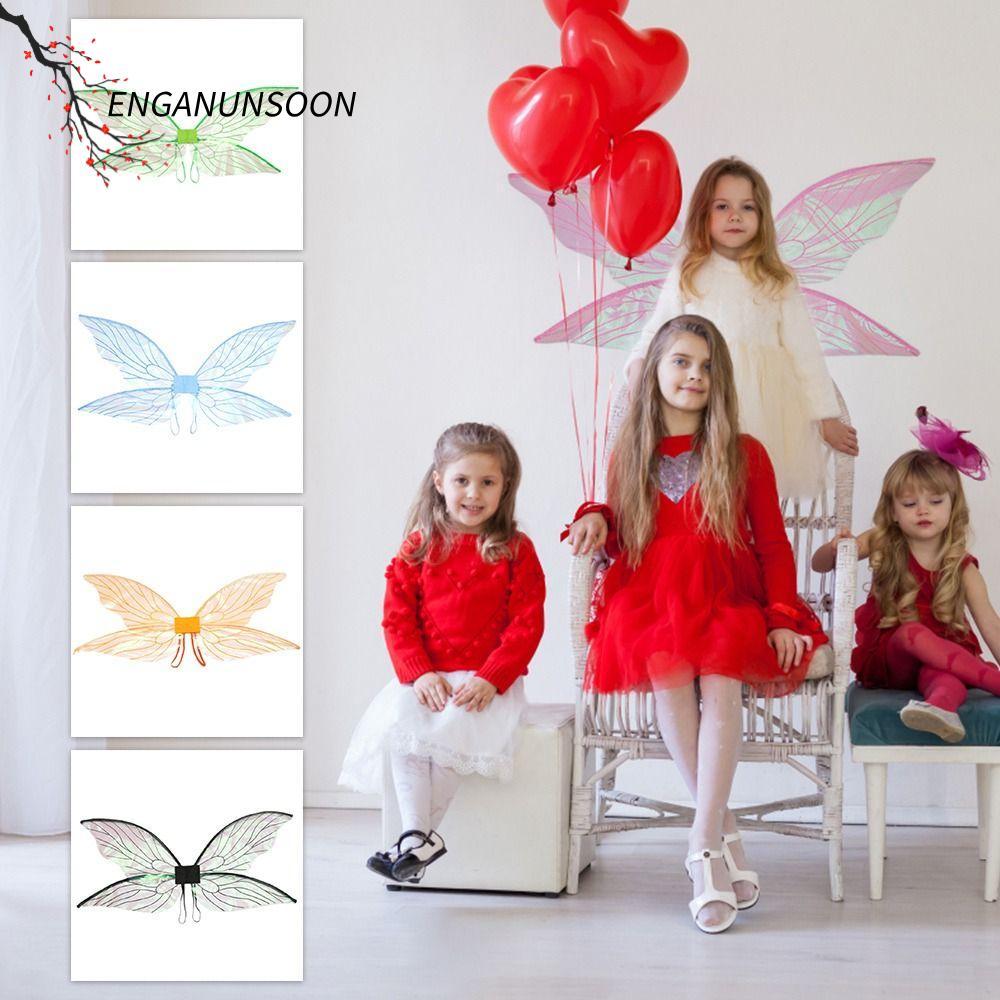 ENGANUNSOON Cicada Wing Girls Princess Angel Wing Party Favor ฮาโลวีนคอสเพลย์เครื่องแต่งกาย Dress-Up