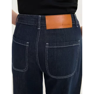 [Pomelo] กางเกงยีนส์ทรงขากว้าง / Mid Waist Wide Leg Denim Pants
