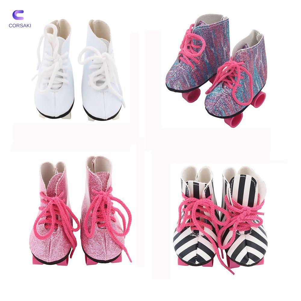 CORSAKI Doll Skates Shoes Mini Clothes Girls Boy Wears Roller Skate Shoes