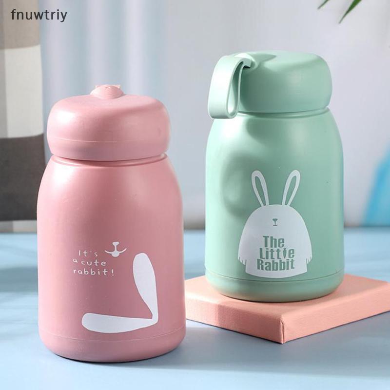 [fnuwtriy] Mini 320ml ขวดน่ารักแก้วเก็บความร้อนแบบพกพาแก้วฉนวนกันความร้อนถ้วยกระติกน้ําสูญญากาศขวดน้