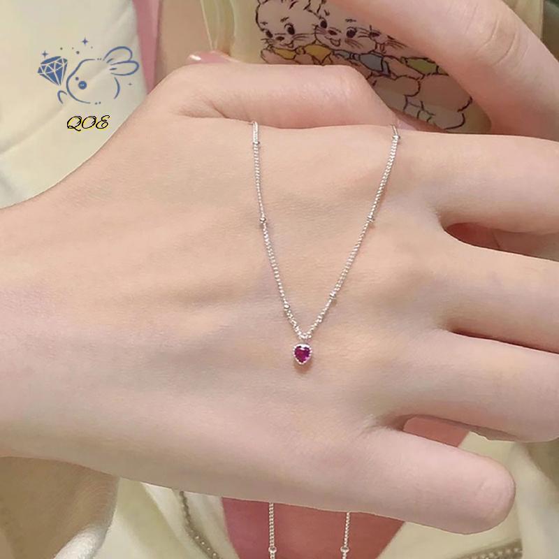 [QOE] Nelace จี้สําหรับผู้หญิงเครื่องประดับ Love Nelace ขนาดเล็กจี้หัวใจสีแดงเรียบง่ายรูปหัวใจคอ VN