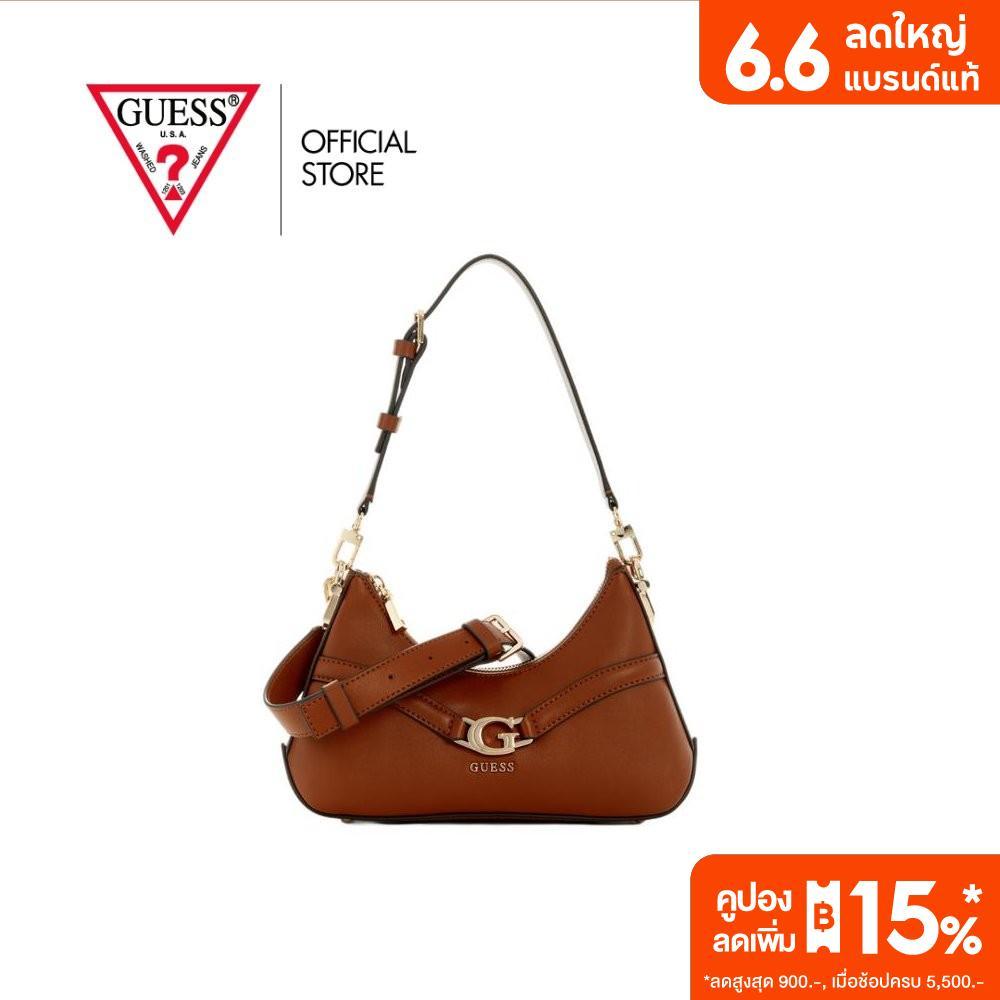 GUESS กระเป๋า รุ่น BG799372 DEA TOP ZIP SHOULDER BAG SHOULDER BAG สีน้ำตาล