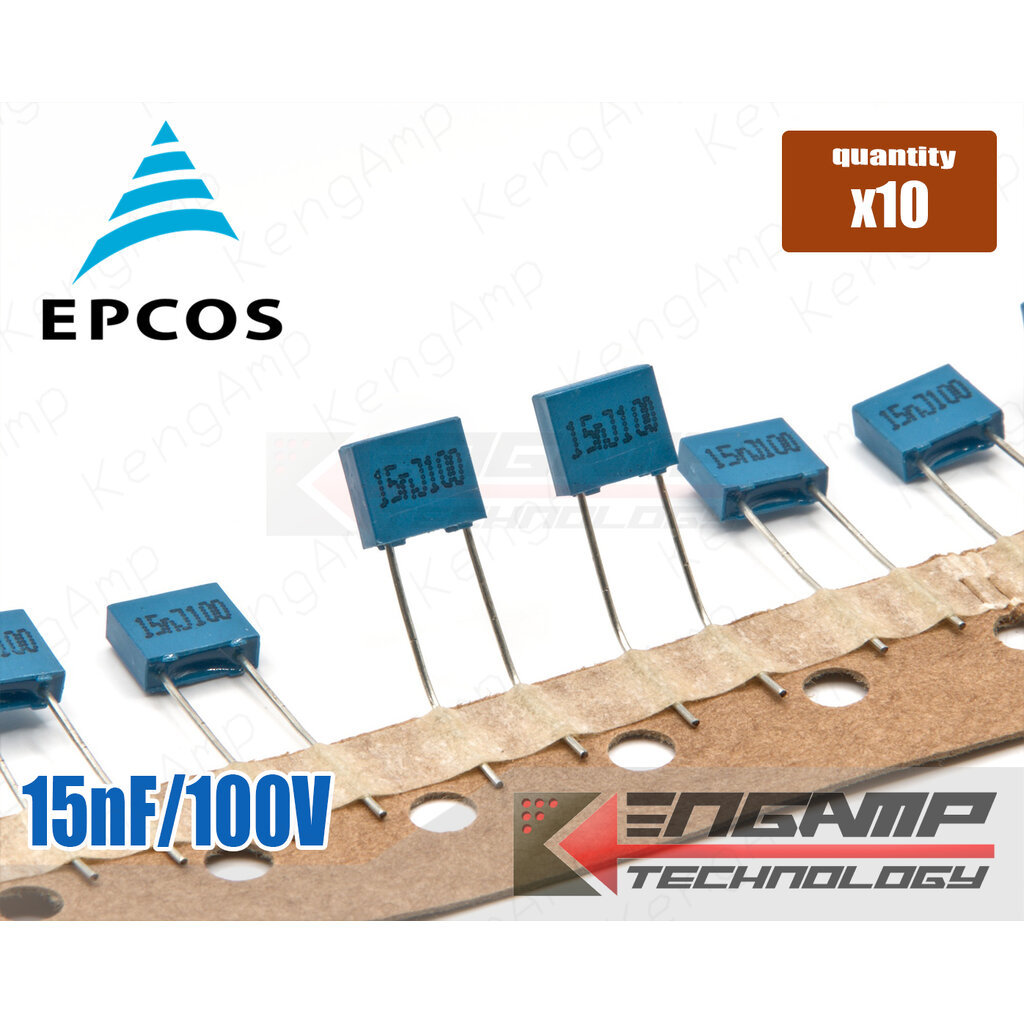 (10ตัว) [F-CAP] 15nF/100V 15nJ100V EPCOS 2.4x7 H6.2mm P=5mm