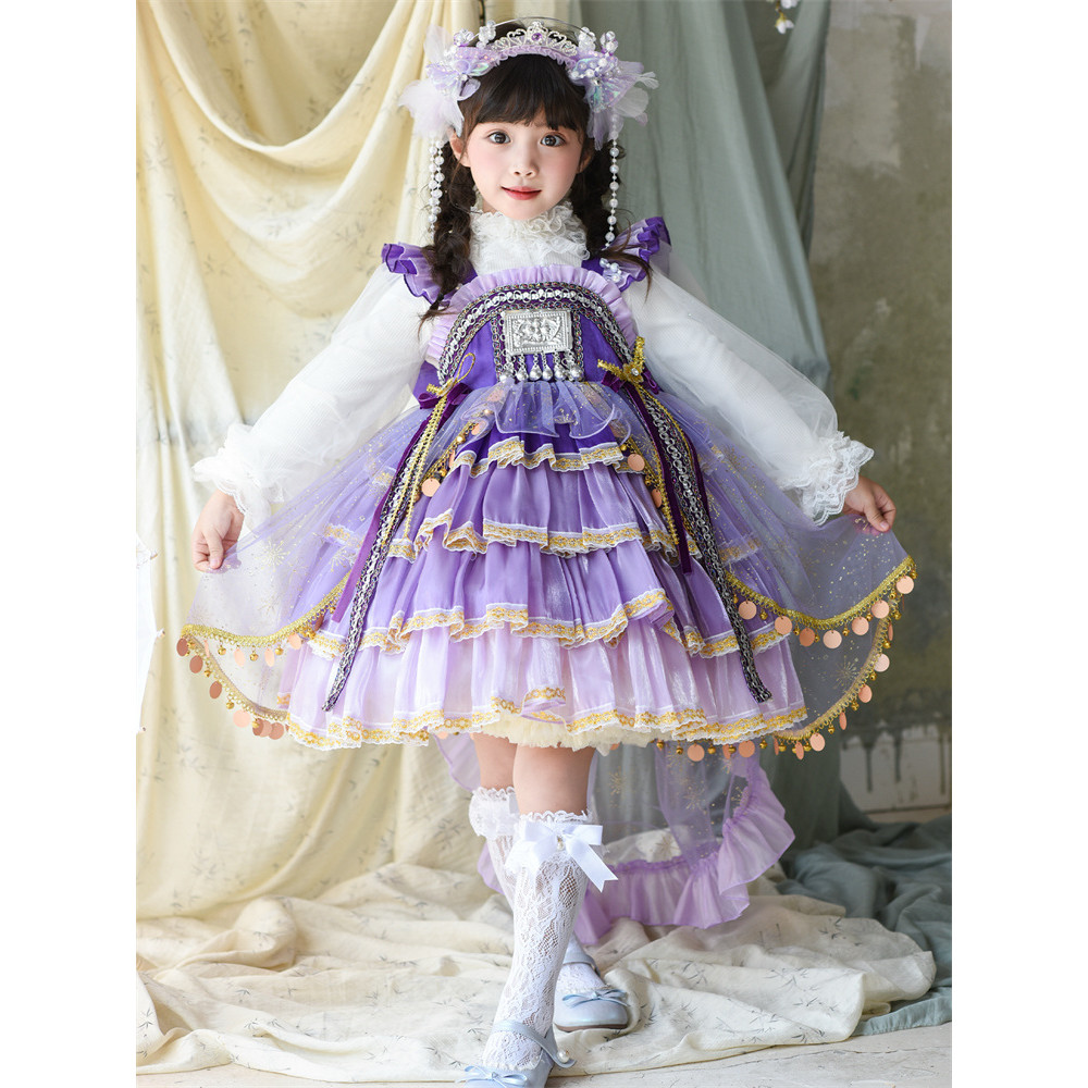 สาว Zixuan ดอกไม้ Fairy Lolita กระโปรงเด็กฮาโลวีน Gorgeous Trailing COS ชุดประสิทธิภาพชุดวันเกิด