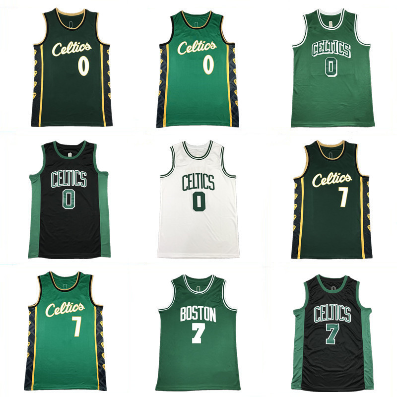 Jersey ผู้ชายฤดูร้อน Celtics 0 Tatum 7 สีน้ําตาลปักเสื้อบาสเกตบอลกางเกงขาสั้น Jersey 6.8