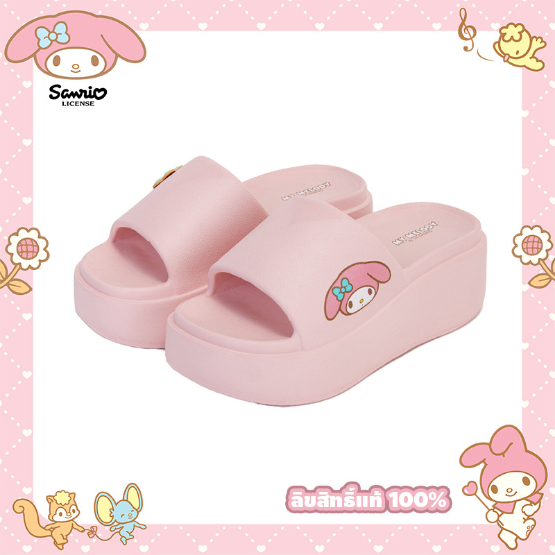 My Melody ส้นตึก รุ่นลิขสิทธิ์แท้ ✨ พื้นนุ่มใส่สบาย สีชมพู/ครีมมี่ ดีไซน์สุดคิวท์ รุ่นMM-116