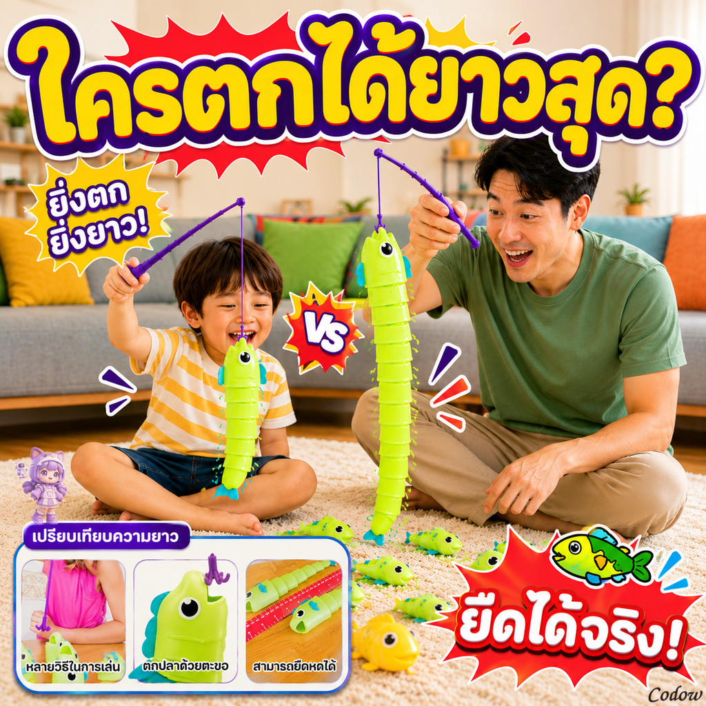 🚛จัดส่งภายใน 4 ชั่วโมง🚛 ของเล่นตกปลา เกมบนโต๊ะ ของเล่นเสริมพัฒนาการสำหรับครอบครัว เกมตกปลาขยายได้ ของขวัญสำหรับเด็ก