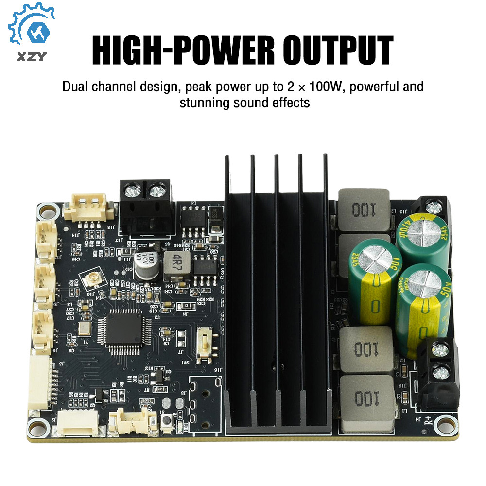 DC9-30V BT เครื่องขยายเสียง Dual Channel 2*100W รองรับการปรับแต่งฟังก์ชั่นการจูน APP