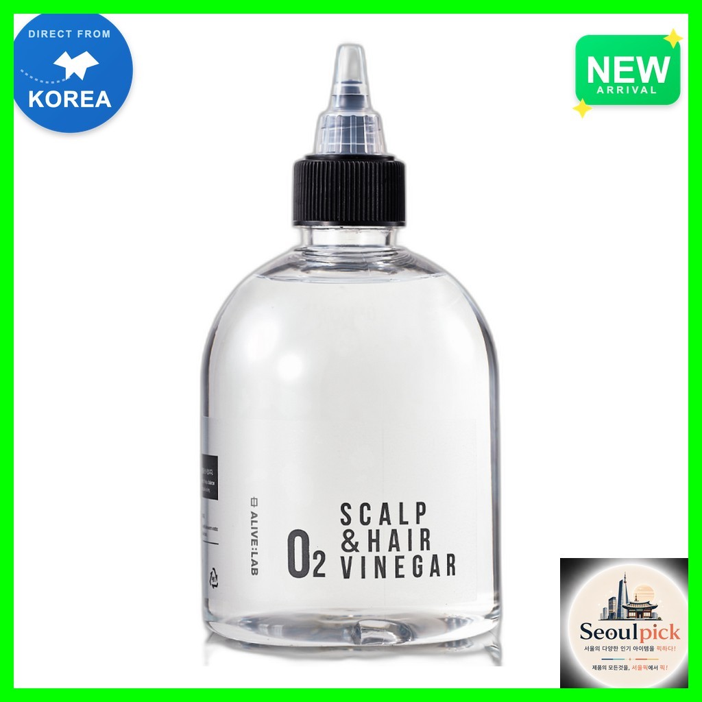 [alive:lab] O2 Scalp & Hair Vinegar, 300ml, 1 ชิ้น / น้ําส้มสายชูผมเกาหลี / Clarifying Rinse / ของแท