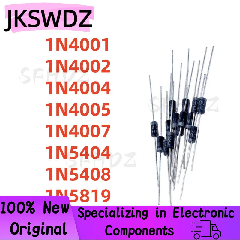 20-50PCS ทรานซิสเตอร์ MOS 1N4006 1N4003 1N4001 1N4002 1N4004 1N4005 1N4007 1N5404 1N5408 1N5818 1N58