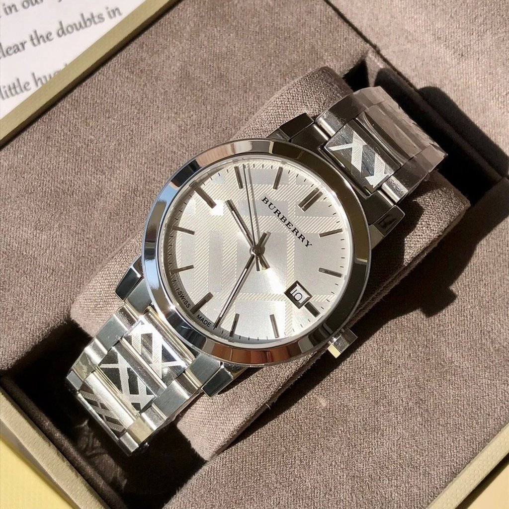 [บรรจุภัณฑ์กล่องต้นฉบับ Order ของแท้] BURBERRY BURBERRY Men Quartz Watch นาฬิกาสแตนเลสนาฬิกากันน้ํา 