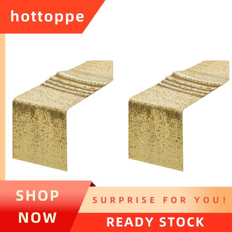 hottoppe2 Pack เลื่อมตาราง Runner Gold 30.5 X 275 ซม.Glitter Gold ตาราง Runner สําหรับปาร์ตี้, งานแต