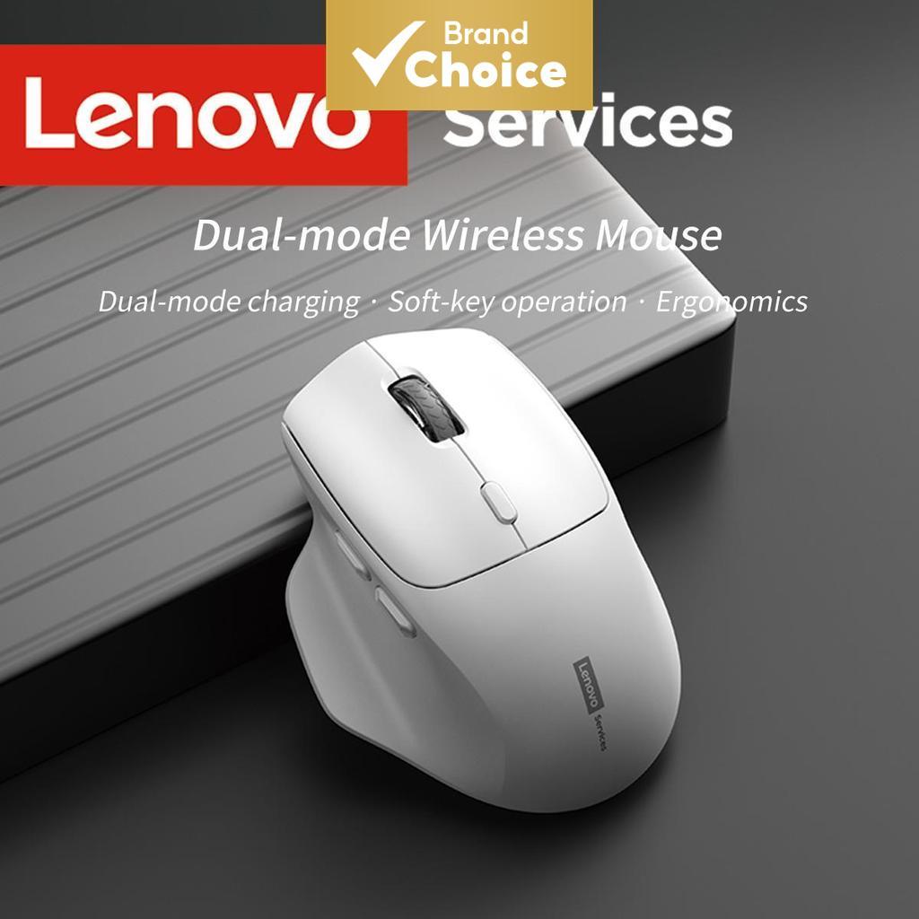 เมาส์ไร้สายตามหลักสรีรศาสตร์ของ Lenovo เชื่อมต่อคู่ ความจุแบตเตอรี่ขนาดใหญ่ ชาร์จได้ ใช้งานสบายทั้งเล่นเกมและออฟฟิศ