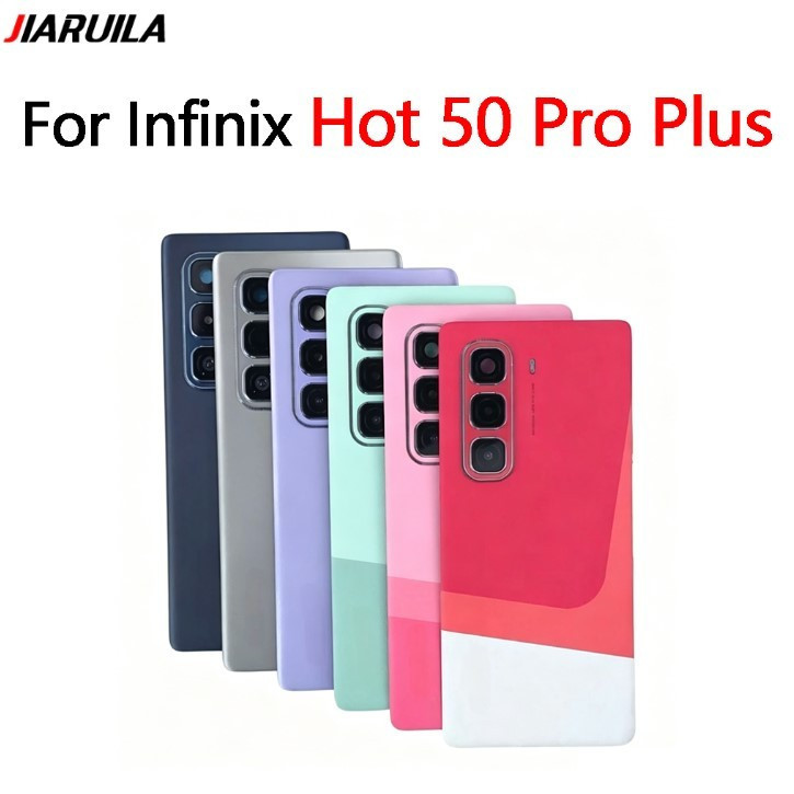 สําหรับ Infinix Hot 50 Pro Plus ฝาครอบแบตเตอรี่แผงด้านหลังด้านหลังด้านหลังพร้อมอะไหล่ซ่อมเลนส์กล้อง