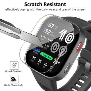 สําหรับ Amazfit Bip Max กระจกนิรภัยป้องกันหน้าจอติดตั้งง่าย Auto Alignment Kit Anti ลายนิ้วมือ HD Clear Film