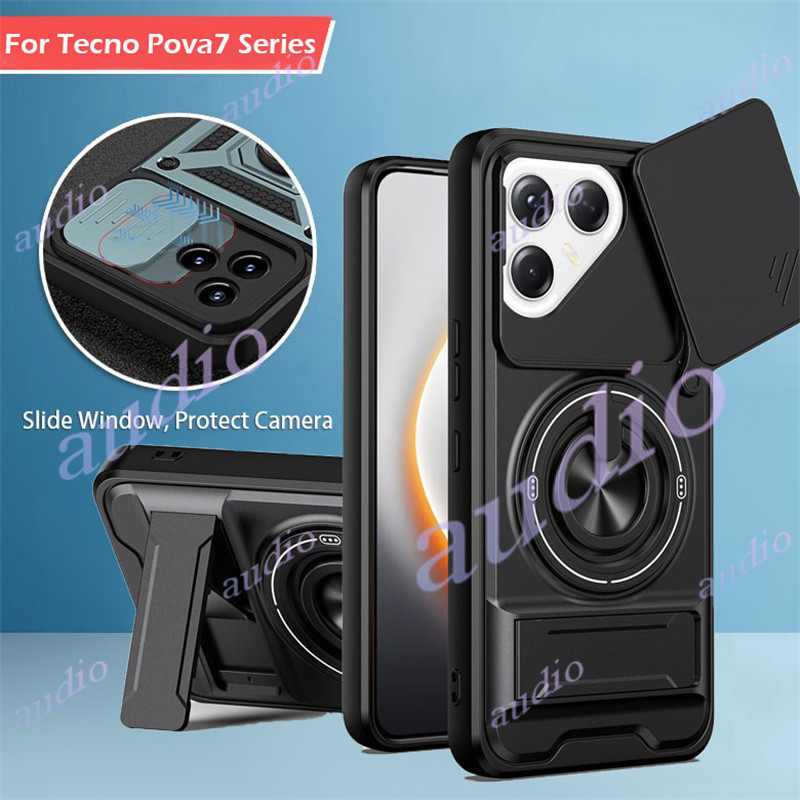 TECNO POVA 7 Ultra 5G หน้าต่างบานเลื่อน Anti Fall Matte เคสโทรศัพท์สําหรับ Tecno Pova 7 Ultra Pro 4G