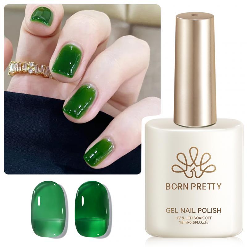 【Local】BORN PRETTY 15ml Jelly Green Gel ยาทาเล็บ Soft Moss สีเขียวเจลเล็บเล็บ DIY เล็บเครื่องมือเคลือบเงา