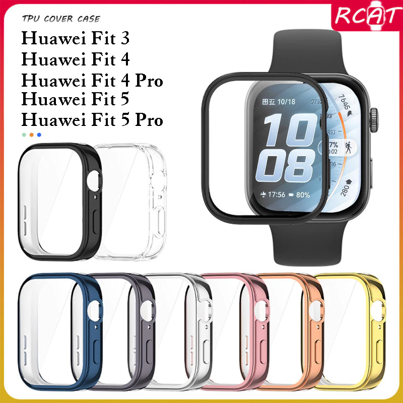 ฝาครอบป้องกันหน้าจอสำหรับ Fit 5 4/5 4 Pro กรณีครอบคลุมเต็มรูปแบบกันชน Tpu สำหรับ Smartwatch Huawei Fit 3 อุปกรณ์เสริม