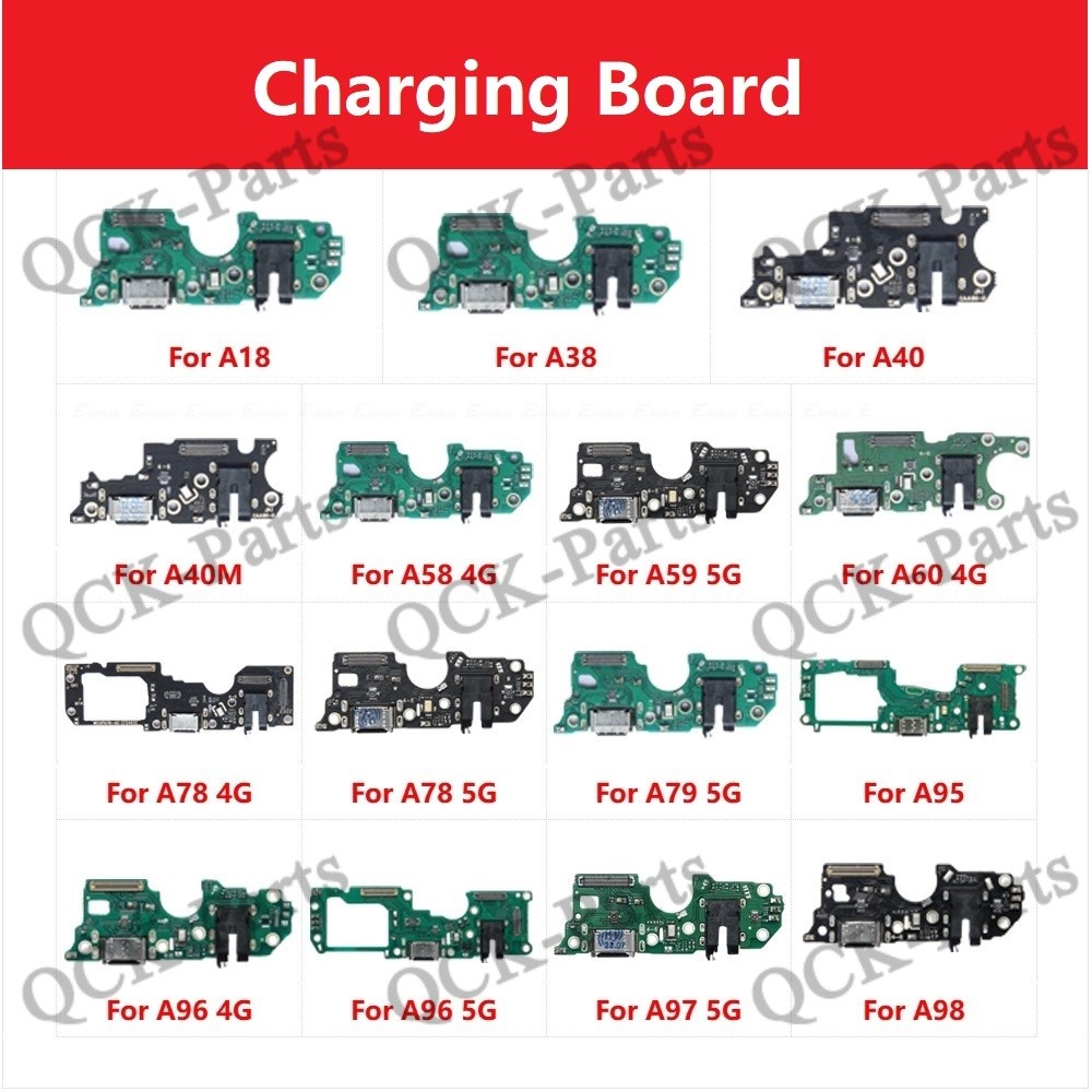 สําหรับ OPPO A18 A38 A40 A40M A58 A59 A60 A78 A79 A95 A96 A97 A98 4G 5G Power Charger Dock USB ชาร์จพอร์ตปลั๊ก Flex Cable