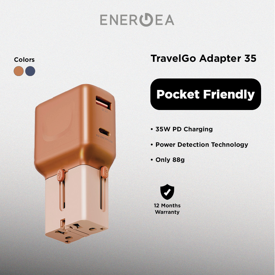 ENERGEA TravelGo Adapter 35 1A1C 35W - สีส้ม/น้ําเงิน