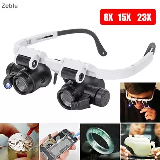 Zeblu 2022 8X/23X Double Eye LED โคมไฟแว่นขยายแว่นตาแว่นขยาย Loupe lu