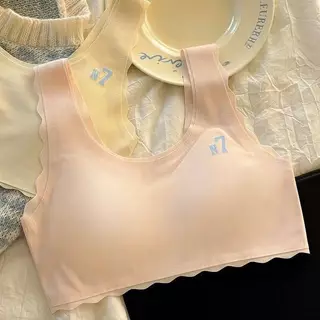 YANINDA ชุดชั้นในเด็ก บราเด็กผู้หญิงไร้โครง ลายน้องแมว ผ้านุ่มสบายระบายอากาศดี ไม่มีโครง ไม่บีบรัด #N7