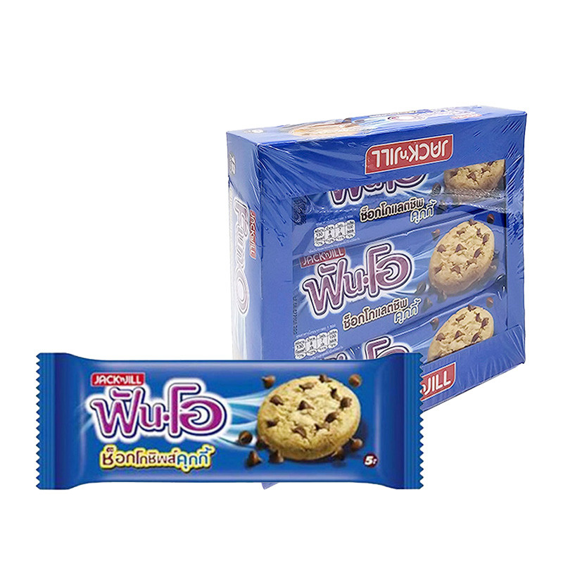 ฟันโอ คุกกี้ช็อกโแลตชิพส์ 25 ก. x 12 (FUN-O Chocolate Chip Cookies 25 g x 12) โปโลแมน POLOMAN