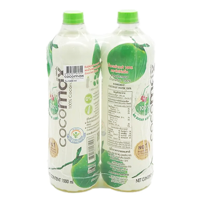 โคโค่แม็ก น้ำมะพร้าว 100% 1 ล. x 2 (COCOMAX Coconut Water 100% 1 l x 2) โปโลแมน POLOMAN