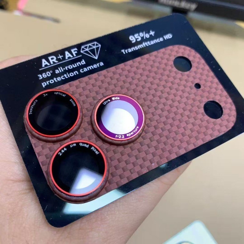Kevlar คาร์บอนไฟเบอร์เนื้อเต็มเลนส์ป้องกัน Flim สําหรับ iPhone 17 Pro Max 17Pro กล้องด้านหลัง AR AF HD Nano Glass Shatterproof ฝาครอบโลหะ Anti Scratch Protector