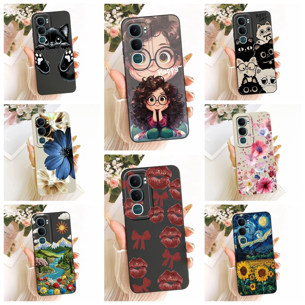 สําหรับ Vivo Y21D เคสซิลิโคนแฟชั่นแมวน่ารักรูปแบบตลกสําหรับ VivoY21D เคสโทรศัพท์