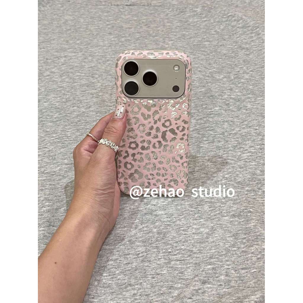 พิมพ์ลายเสือดาวแฟลชสีเงินเหมาะสําหรับเคสโทรศัพท์มือถือ iPhone17, Apple 16promax ใหม่ 15pro ผู้หญิง 13 เคสป้องกัน 14 17promax 16pro 14promax 15promax