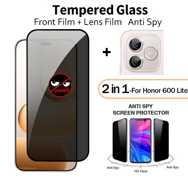 สําหรับ Honor Power 2 ตัวป้องกันหน้าจอความเป็นส่วนตัวสําหรับ Honor Power Play10 X80i X7C X7B X9d X8d X7d Magic 8 7 Pro HD Anti-Spy ฟิล์มกระจกนิรภัย + เลนส์ป้องกัน