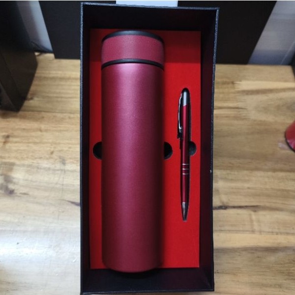 Giftset 316 stainless steel Thermos + Metal Ballpoint Pen พร้อมสลักชื่อ โลโก้ ขอเนื้อหา มีความหมาย