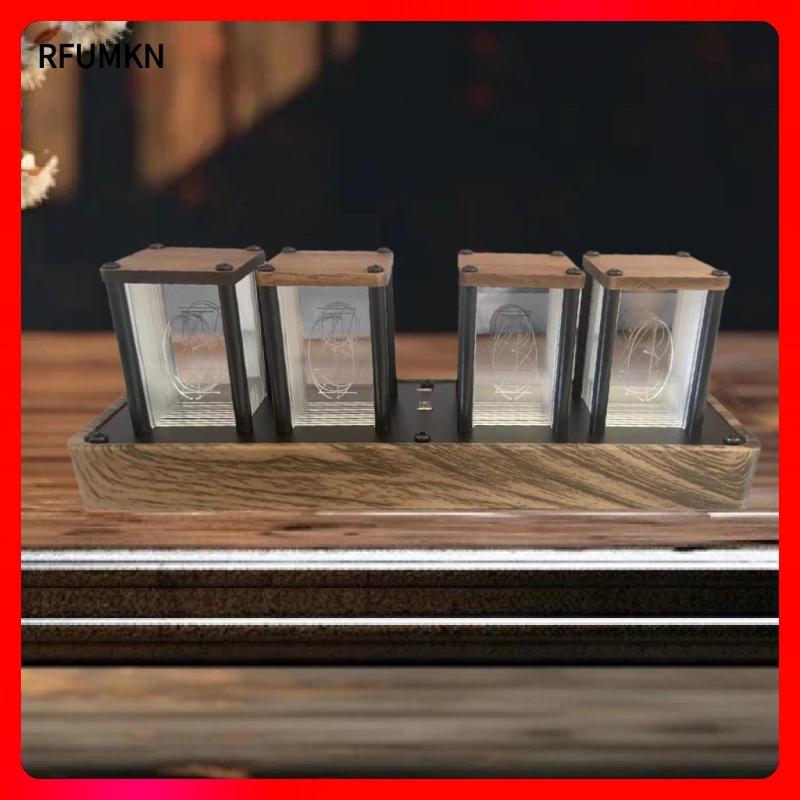 [rfumkn] Digital Led Nixie Tube Clock นาฬิกาปลุก Rgb สร้างสรรค์เดสก์ท็อปตกแต่งสําหรับบ้านสมัยใหม่หรื