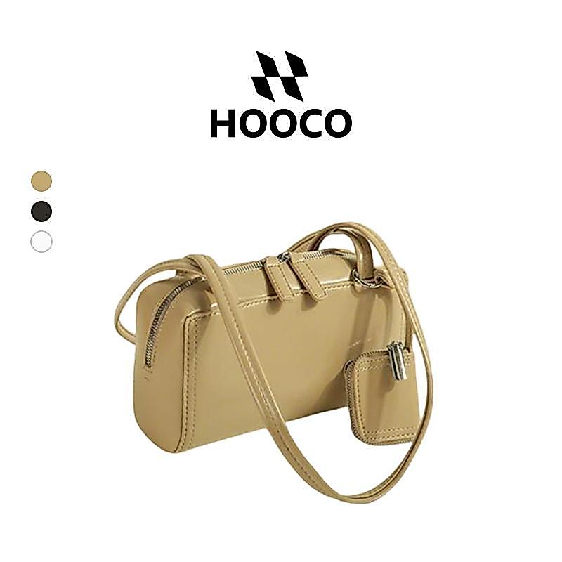 HOOCO กระเป๋าผู้หญิง กระเป๋าสะพายไหล่ ทรงกระบอก แฟชั่น ใบเล็ก เข้ากับทุกลุค สีทึบกระเป๋าสะพาย