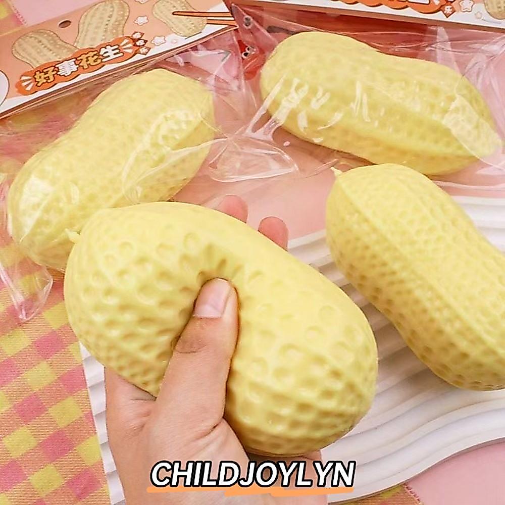 CHILDJOYLYN จําลองถั่วลิสง Squishy ของเล่น, ความเครียดบรรเทานุ่มบีบ Fidget ของเล่น, Creative Slow Rebound Decompression Party Favors ของขวัญ