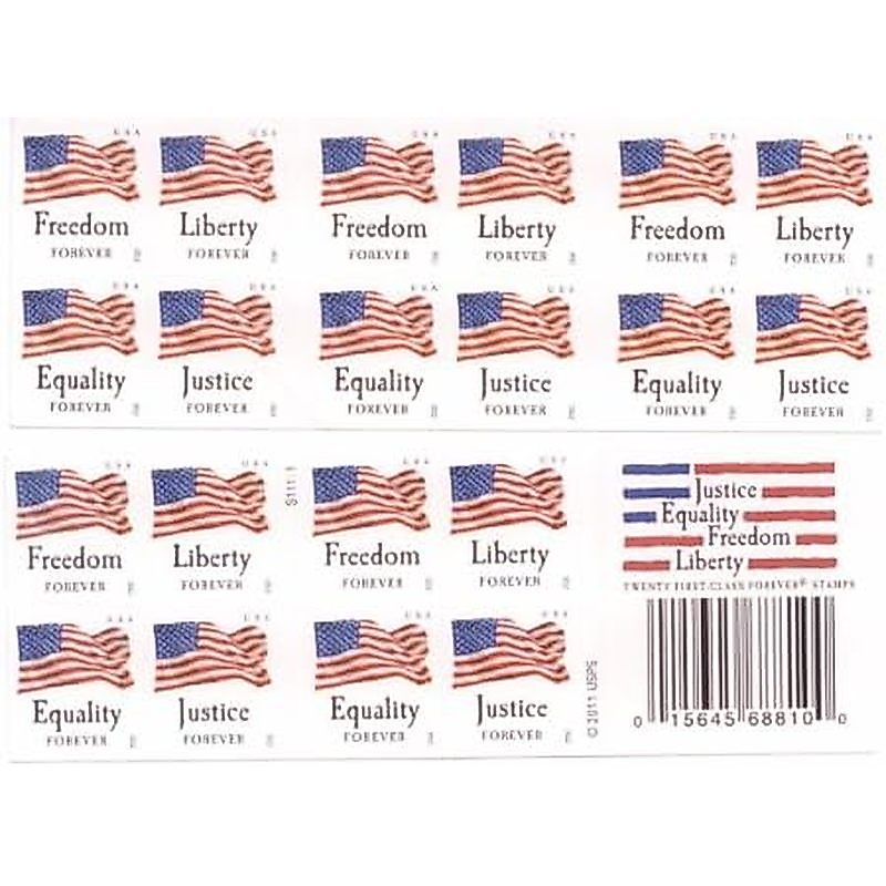 USPS Forever Stamps "Four Flags" Booklet of 20 Stamps