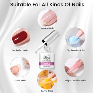 BORN PRETTY Transfer ฟอยล์เจลเจลเล็บเจล 10ml สติกเกอร์กาวเล็บ Soak Off UV การพิมพ์เจลเคลือบเงา