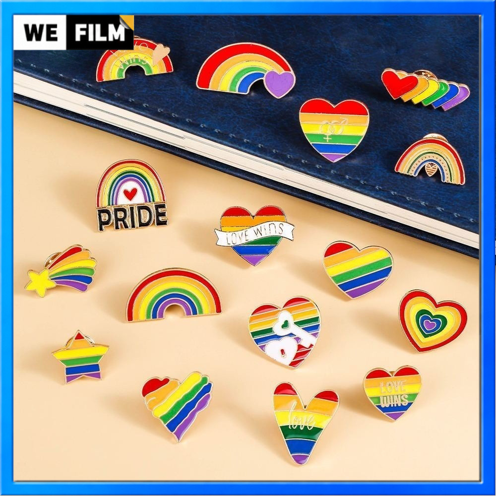 เครื่องประดับ เข็มกลัด รูปธงชาติ LGBTQ สัญลักษณ์หัวใจ สีรุ้ง สําหรับตกแต่งบ้าน