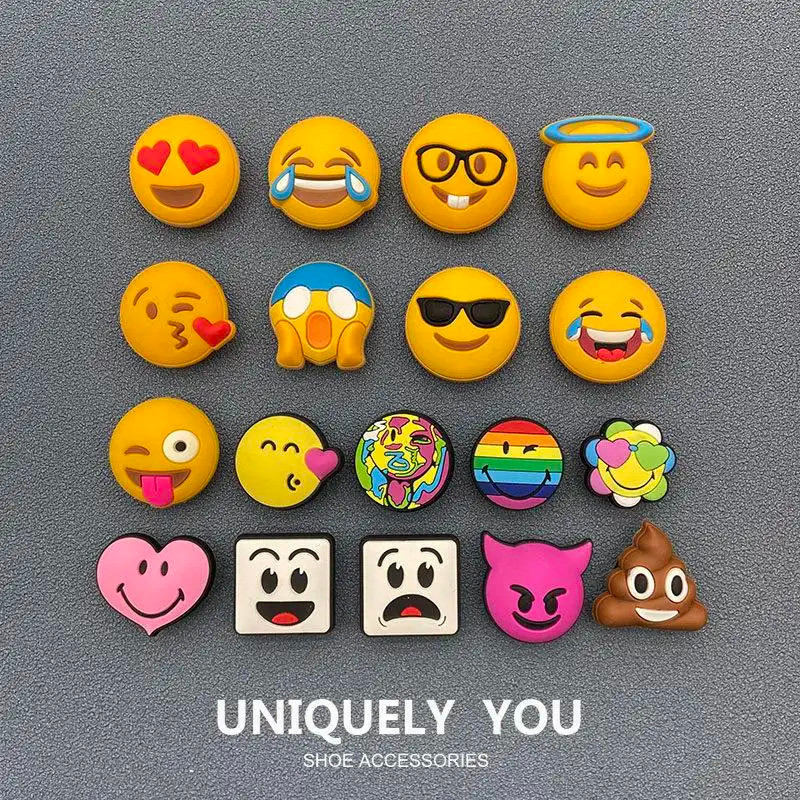 รองเท้า Charms emoj DIY Holey รองเท้าอุปกรณ์เสริมรองเท้าหัวเข็มขัด