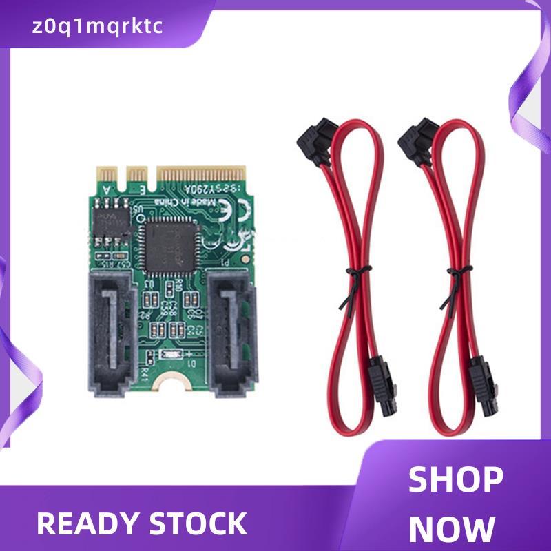 z0q1mqrktc การ์ดอะแดปเตอร์ M.2 ถึง SATA 3.0 M.2 A+E คีย์ 2 พอร์ต SATA 6Gbps SSD การ์ดขยายสําหรับ Win