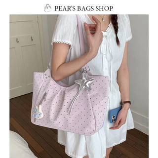 Pearsbags กระเป๋าสะพายไหล่ ใบใหญ่ กันน้ำ สไตล์เกาหลี เป็นที่นิยมมาก แฟชั่น มีให้เลือก 4 สี