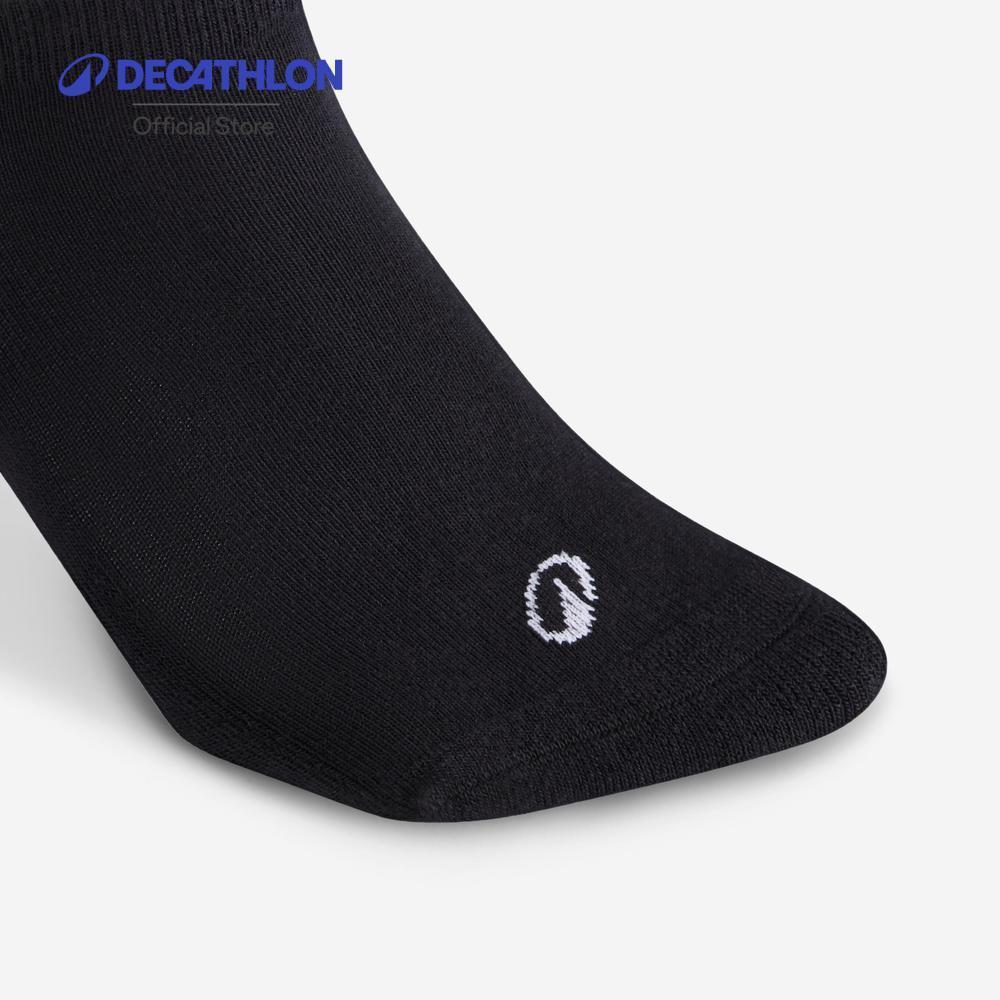 Decathlon Low Tennis Socks Rs 100 Tri-Pack ถุงเท้าสั้นสำหรับใส่เล่นเทนนิสรุ่นอาร์เอส 100 แพ็ค 3 คู่ - Black
