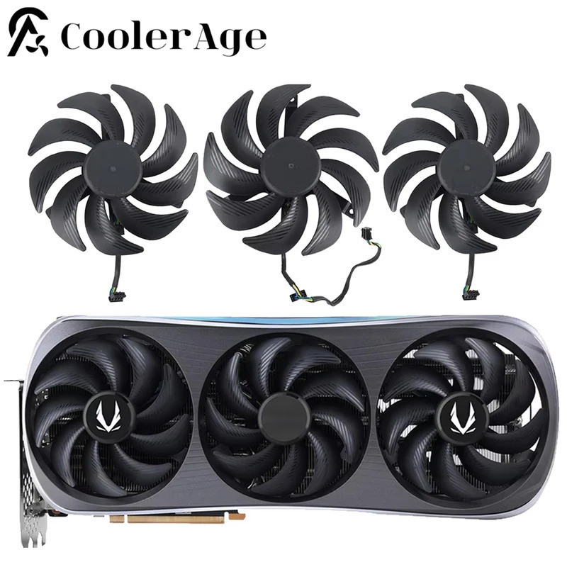 102 มม.RTX4080 RTX4090 พัดลมการ์ดสําหรับ ZOTAC GeForce RTX 4080S 4090 AMP EXTREME AIRO กราฟิกการ์ด G