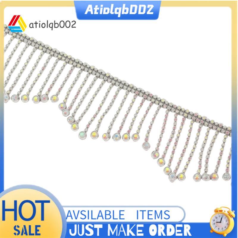 เหมาะสําหรับแฟชั่นและตกแต่งบ้าน-Gold& Silver Beaded Fringe-5 Yards Silver